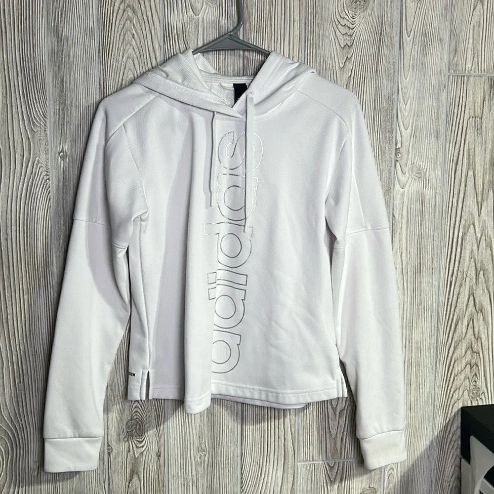 Adidas women hoodie white size xs